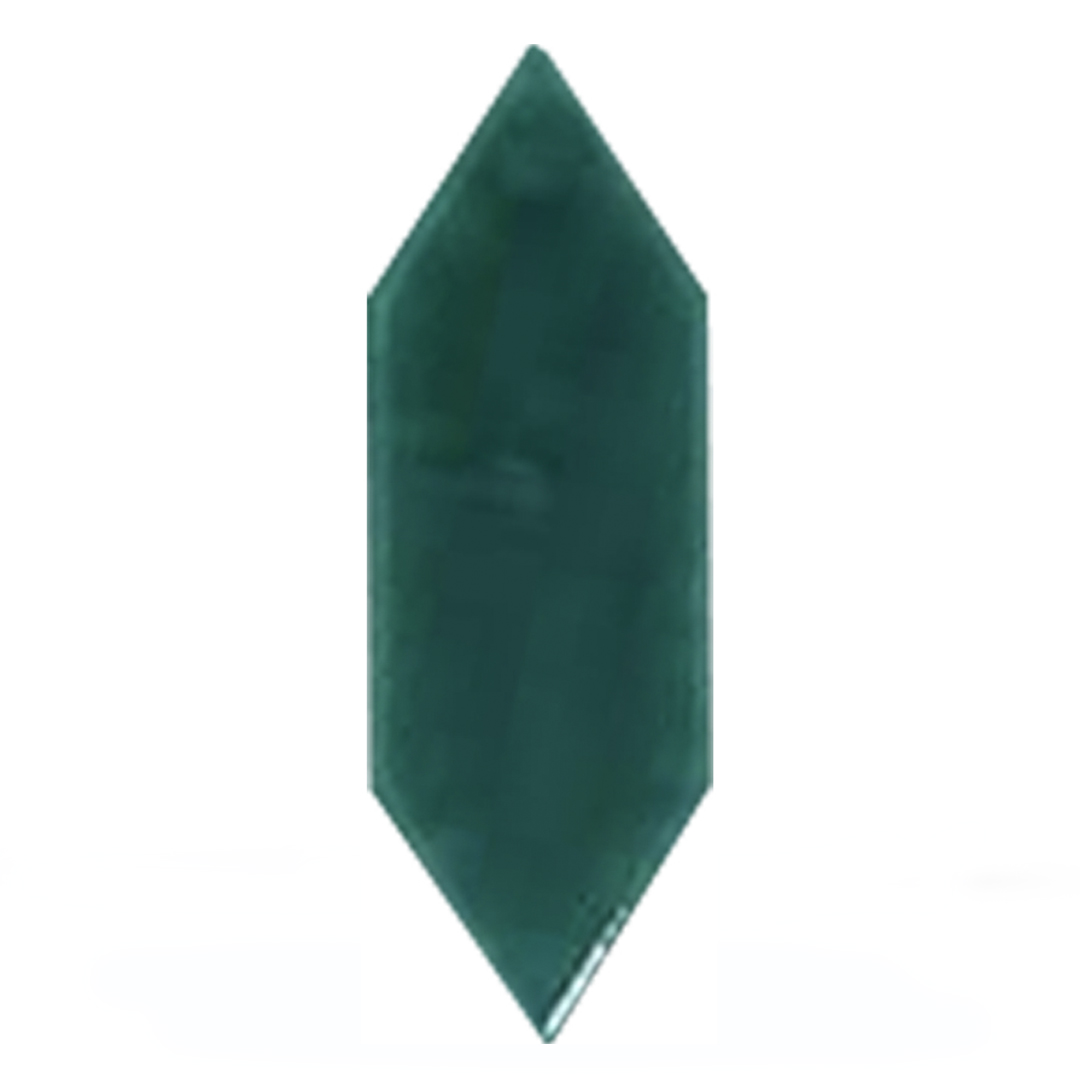 05X15 Cm Düz Yaprak Desen Yeşil Çini Karo