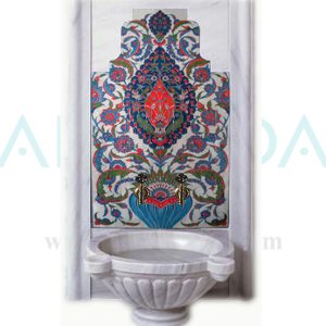 60x105 Kademeli Orta göbekli Çini Türk Hamamı