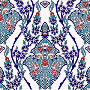 20x20 Cm Ac 13 Çiçek Desenli Çini Karo