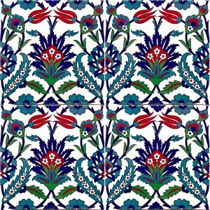 20x20 Cm Ac 19 Laleli Desen Çini Karo