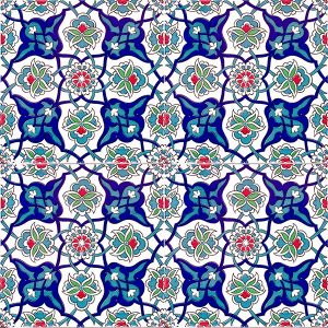 20x20 Cm Ac 27 Rumi Desen İznik Çini Karo