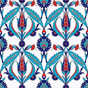 20x20 Cm Ac2 Kırmızı Lale Desen İznik Çini