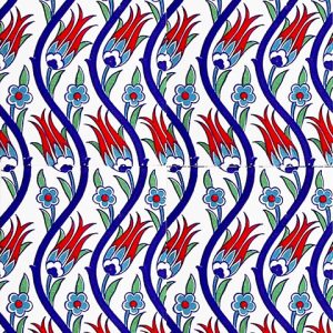 20x25 Cm Ac 1020 Sarmaşık Laleli Çini Karo