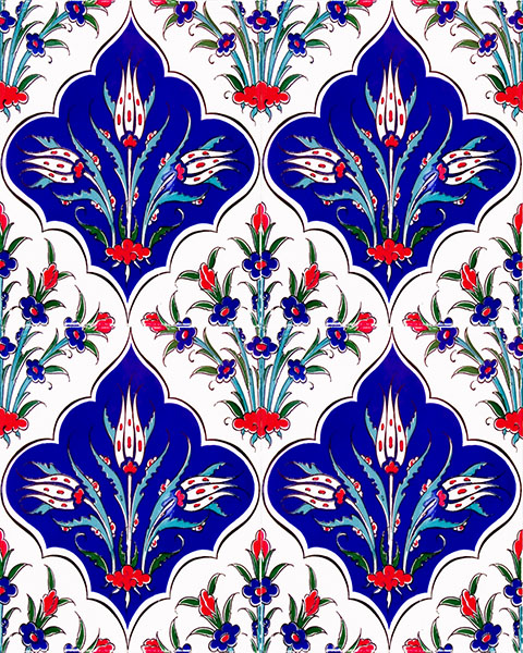 20x25 Cm Ac 1045 İznik Laleli Çini Karo