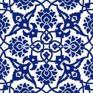 20x20 Cm SP 83 Kobalt Beyaz İznik Rumi Çini