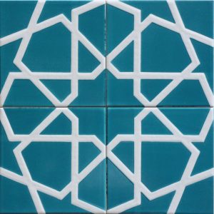 20x20 cm SP 100 Mavi Beyaz Desenli Çini