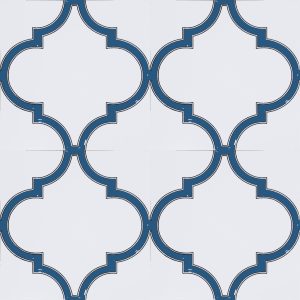 20x20 cm SP 103 Arabesk Mavi Beyaz Çini