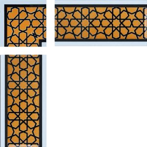 10x20 cm KS-72 Sarı Türkmen Yıldızı Bordür