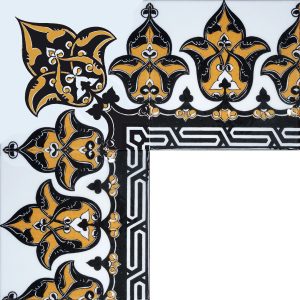 20x20 Cm KS-1 Sarı Desenli Taç Çini Bordür