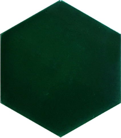 15x17 Düz Yeşil Altıgen Çini Seramik