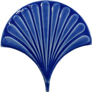 17x17 cm Kobalt İstiridye Balık Pulu Çini