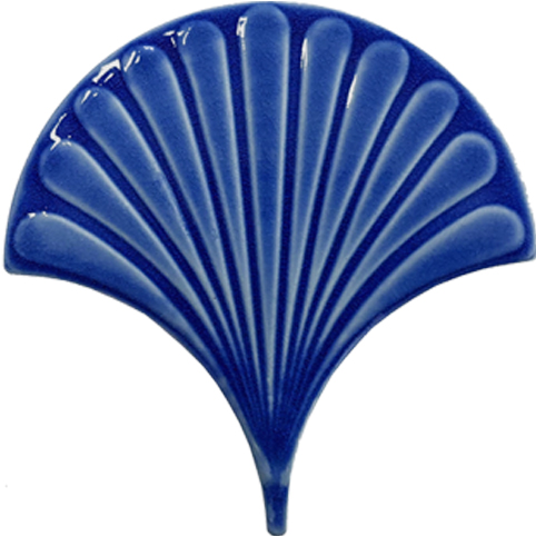 17x17 cm Kobalt İstiridye Balık Pulu Çini