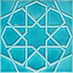 20x20 Rölyefli Turkuaz Selçuk Yıldızı Çini