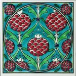 10x10 Kütahya Çini İznik Desenli El Yapımı 09