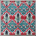 20x20 Cm ED 310 Turkuaz Madalyon Eldekoru Çini Pano