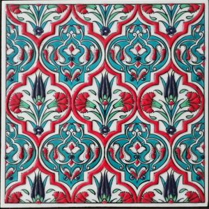 20x20 Cm ED 310 Turkuaz Madalyon Eldekoru Çini Pano