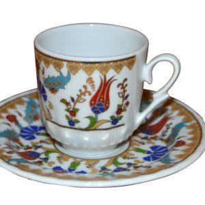 Armada cini Ar 642 Tek Lale Altın Yaldızlı Porselen 6 lı Fincan Takımı