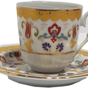 6 lı Fincan Takımı Ar 651 Desenli Yaldızlı