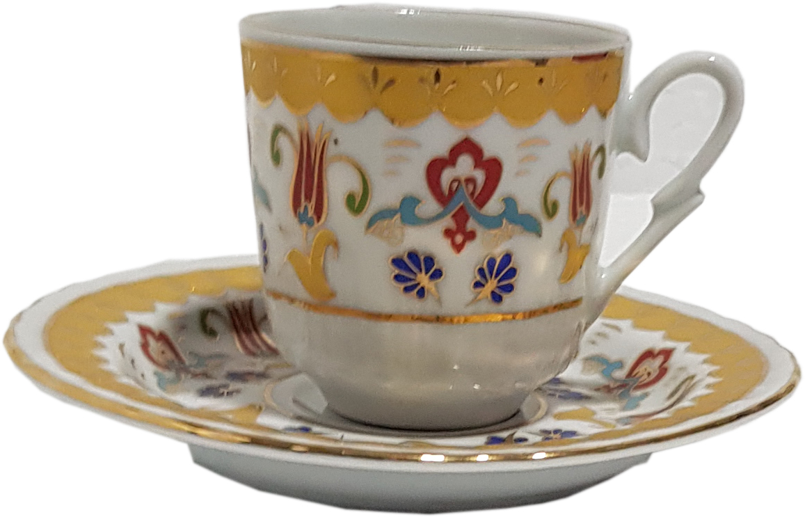 6 lı Fincan Takımı Ar 651 Desenli Yaldızlı