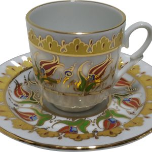 Armada çini Ar 682 Laleli Altın Yaldızlı 6 lı Fincan Takımı