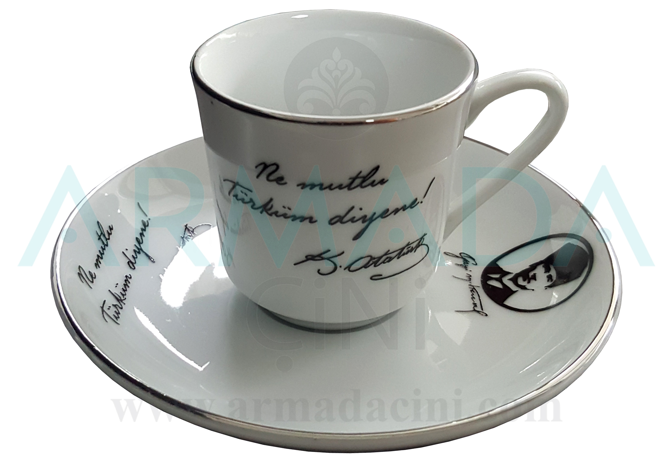 6 lı Fincan Takımı Ar 671 Atatürk Resimli