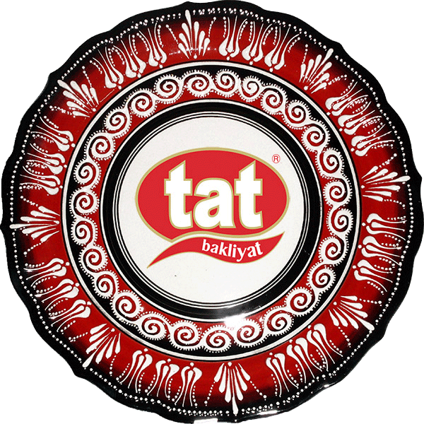 30 cm Kırmızı Beyaz Lale Desenli Kabartma Çini Tabak