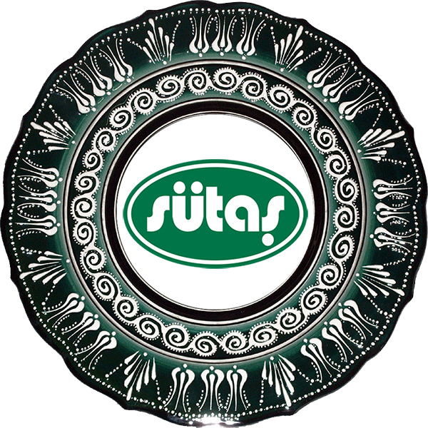 30 cm Yeşil Beyaz Lale Kabartma Çini Tabak