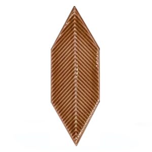 05X15 Cm Çizgili Yaprak Desen Karamel Çini
