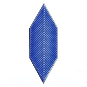 05X15 Cm Çizgili Yaprak Desen Kobalt Çini