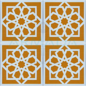 20x20 Cm SP 101 Sarı Türk Yıldız Çini Karo