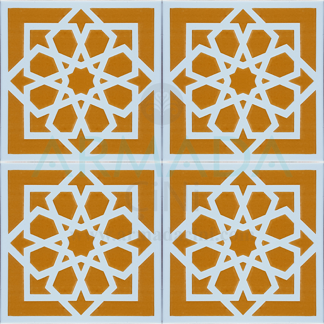 20x20 Cm SP 101 Sarı Türk Yıldız Çini Karo