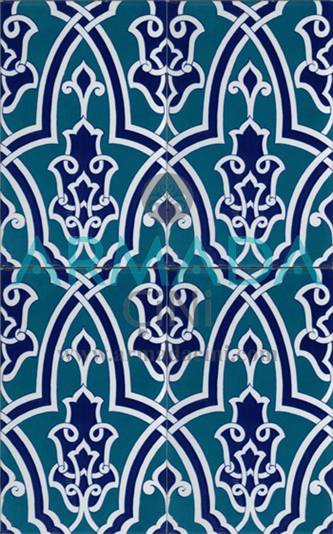 25x40 Cm SP 406 Desenli İznik Çini Karo