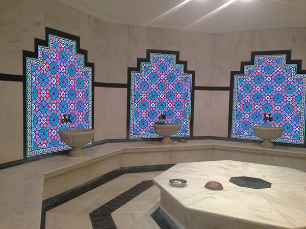 AC-3 Geometrik Kırmızı Mavi Desen Çini - Görsel 2