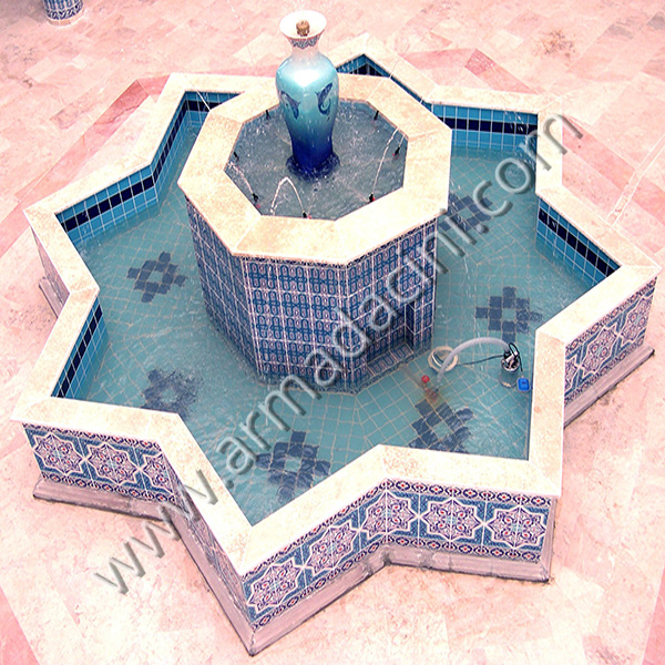 8 Koşeli Cinili Otel Sus Havuzu Calışması Ornegi