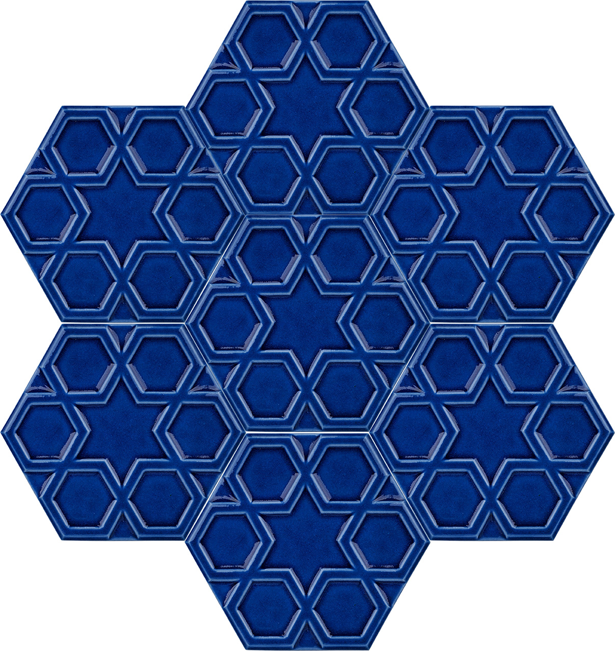 15x17 Kobalt Seramik Yıldız Altıgen Çini Türk Hamamı - Görsel 3