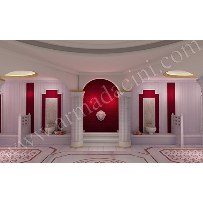 Türk Hamamı Tasarımı SP-103 Çini Karo Kırmızı İznik Çini