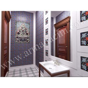 Villa Özel Tasarım Lavobo-2 Kütahya Çini Dekorasyon