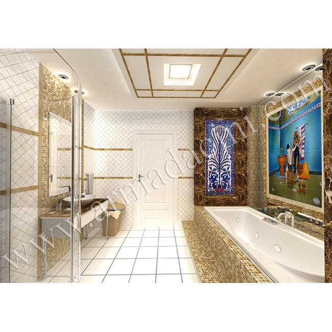 Saray Banyo Dekorasyonu El Dekoru Iznık Cını Calısması