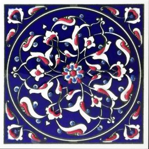 10x10 Cm ED 110 İznik rumi desenli Kütahya Çini karo