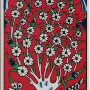 10x20 Cm ED 205 Kırmızı Hayat Ağacı Eldekoru Çini Karo