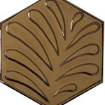 15x17 Cm Yaprak Bronz Altıgen Seramik