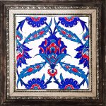 20x20 Cm Ac 30 İznik Desenli Kütahya Çini Karo Seramik