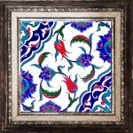 20x20 Cm Ac 44 Osmanlı İznik Desen Kütahya Çini Karo