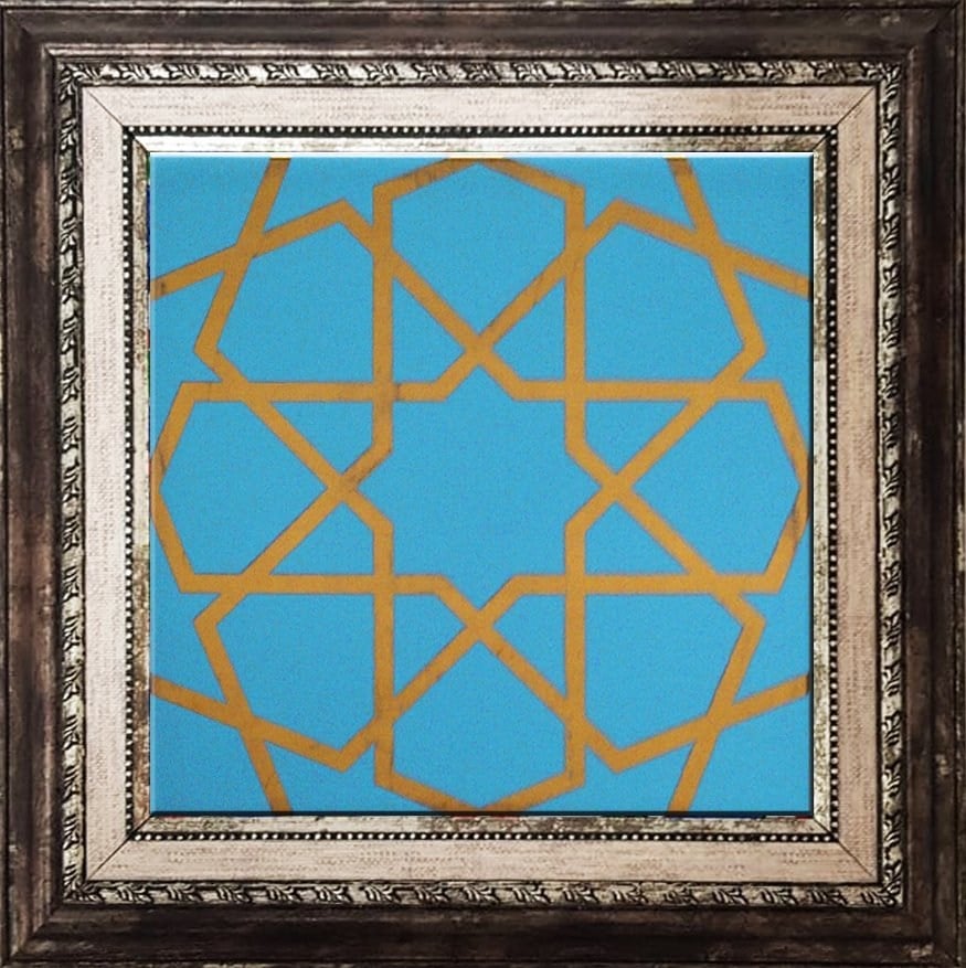 20x20 Cm SP 89 Turkuaz Metalik Kütahya Çini Karo