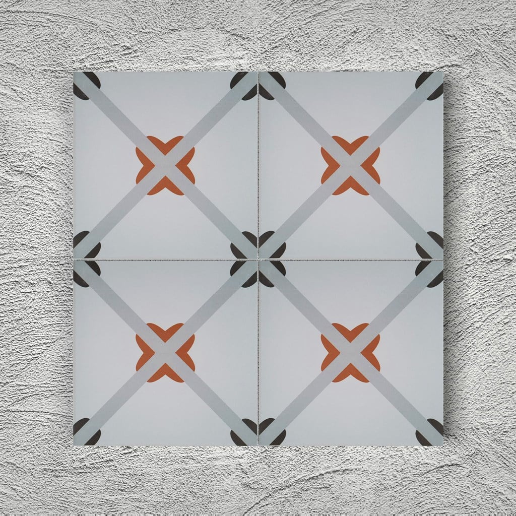 20x20 Cm YC 9 Papatya Yer Çinisi