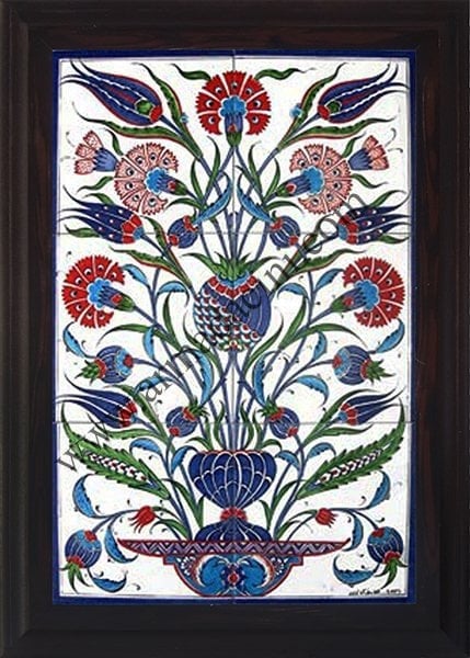 40x60 Cm ED 517 Lale Karanfil Eldekoru Çini Pano