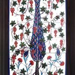40x60 Cm ED 519 Tek selvi Eldekoru Çini Pano