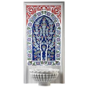 60x100 hayat ağacı Türk Hamamı Çini Seramik Pano