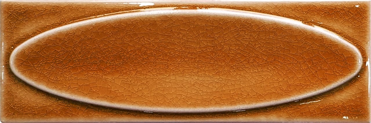 7x21 Cm Elips Karamel  Çini Seramik