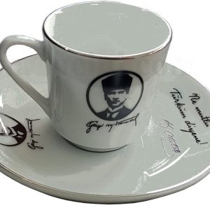 Ar 672 Atatürk Altın Yaldızlı 2 lı Porselen Fincan Takımı